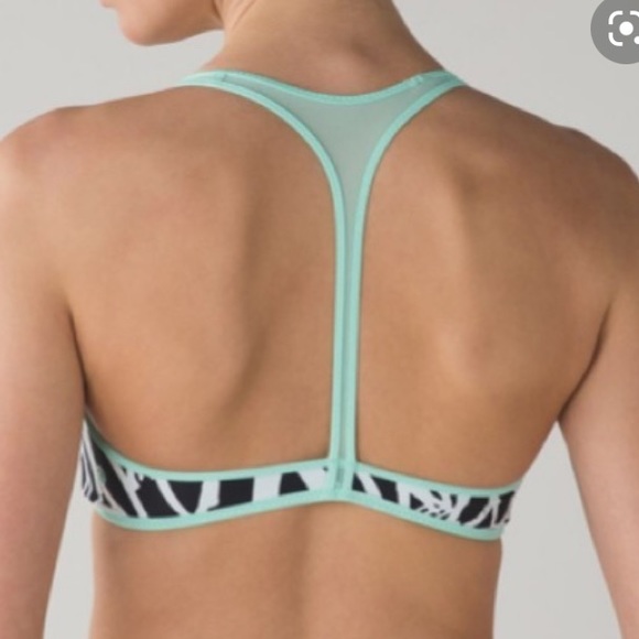Lululemon Mint and Black Salty Swim Bikini Top - like new - Picture 2 of 7